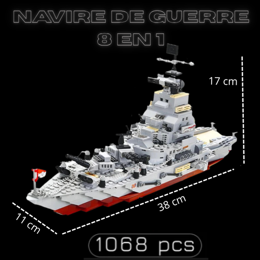 Navire de guerre 8 en 1 (1068 pièces)